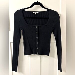 Madewell Rosseau Square Neck Crop Top Sweater